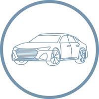 Symbol mit Fahrzeug (PKW)
